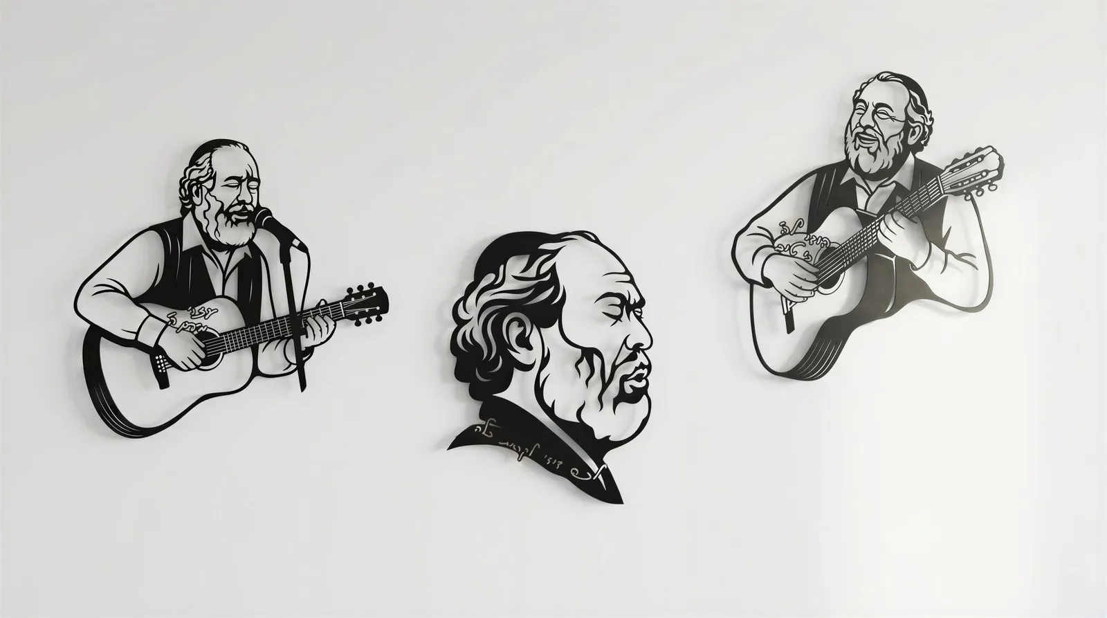 All three collection designs together on a wall
